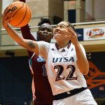 UTSA guard Kyra White playing against New Mexico State on Nov. 10, 2023, at the Convocation Center. - photo by Joe Alexander