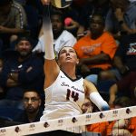 Caroline Krueger. UTSA volleyball lost to Stephen F. Austin 3-0 in the season opener for both teams on Friday, Aug. 29, 2025, at the Convocation Center. - photo by Joe Alexander