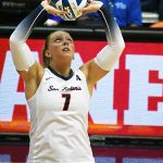 Makenna Wiepert. UTSA volleyball lost to Stephen F. Austin 3-0 in the season opener for both teams on Friday, Aug. 29, 2025, at the Convocation Center. - photo by Joe Alexander