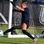 UTSA goalkeeper Brilynn Mueller in pregame warmups at Sunday's exhibition against A&M-Corpus Christi at UTSA Park West. - photo by Joe Alexander