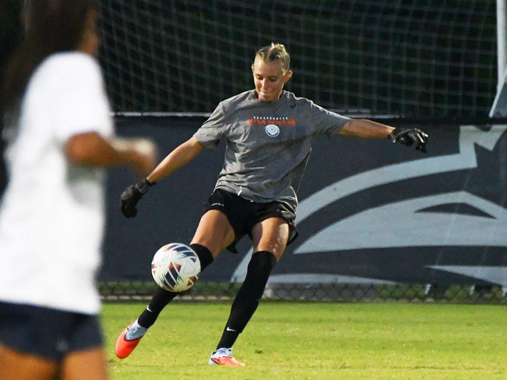 UTSA goalkeeper Brilynn Mueller at Sunday's exhibition against A&M-Corpus Christi at UTSA Park West. - photo by Joe Alexander