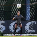 UTSA goalkeeper Brilynn Mueller at Sunday's exhibition against A&M-Corpus Christi at UTSA Park West. - photo by Joe Alexander