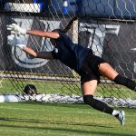 UTSA goalkeeper Jaelyn Bracamonte in pregame warmups at Sunday's exhibition against A&M-Corpus Christi at UTSA Park West. - photo by Joe Alexander