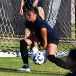 UTSA goalkeeper Jaelyn Bracamonte in pregame warmups at Sunday's exhibition against A&M-Corpus Christi at UTSA Park West. - photo by Joe Alexander