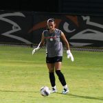 UTSA goalkeeper Jaelyn Bracamonte at Sunday's exhibition against A&M-Corpus Christi at UTSA Park West. - photo by Joe Alexander