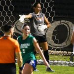 UTSA goalkeeper Jaelyn Bracamonte at Sunday's exhibition against A&M-Corpus Christi at UTSA Park West. - photo by Joe Alexander