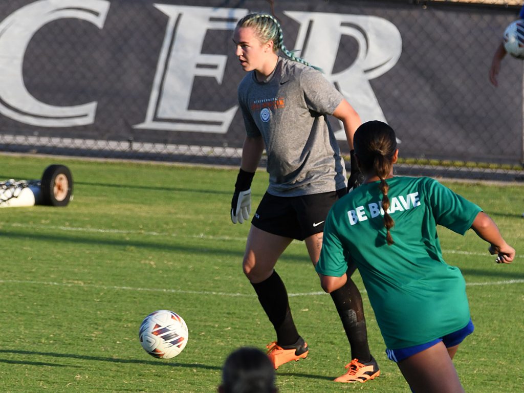 UTSA goalkeeper Jasmine Kessler at Sunday's exhibition against A&M-Corpus Christi at UTSA Park West. - photo by Joe Alexander