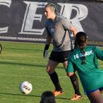 UTSA goalkeeper Jasmine Kessler at Sunday's exhibition against A&M-Corpus Christi at UTSA Park West. - photo by Joe Alexander