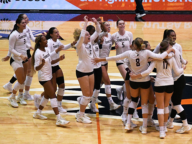 Texas State's volleyball team beat UTSA 3-1 Saturday in San Antonio. - photo by Joe Alexander
