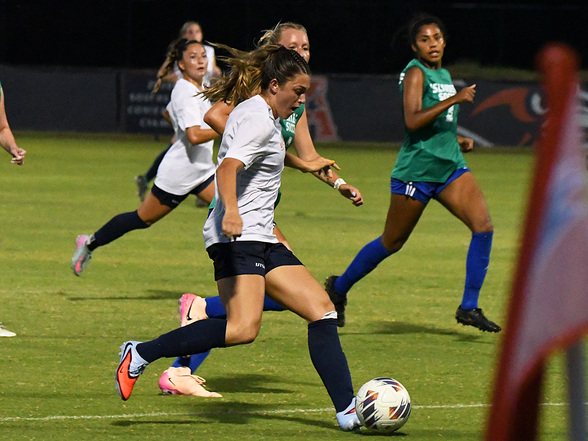 Brooklyn Bailey scored UTSA's third goal in the 48th minute in a 6-0 exhibition victory over A&M-Corpus Christi on Sunday, Aug. 3, 2025, at Park West. - photo by Joe Alexander