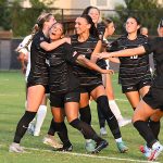 UTSA celebrates Aaliyaiah Durden's goal. UTSA women's soccer beat St. Mary's 3-0 on Thursday, Aug. 21, 2025, at Park West Athletics Complex. - photo by Joe Alexander