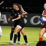 UTSA celebrates Brooklyn Bailey's second-half goal. UTSA women's soccer beat St. Mary's 3-0 on Thursday, Aug. 21, 2025, at Park West Athletics Complex. - photo by Joe Alexander