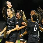UTSA celebrates Brooklyn Bailey's second-half goal. UTSA women's soccer beat St. Mary's 3-0 on Thursday, Aug. 21, 2025, at Park West Athletics Complex. - photo by Joe Alexander