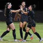Leah Varela's (right) pressure helped UTSA take a 3-0 lead on a St. Mary's own-goal. UTSA women's soccer beat St. Mary's 3-0 on Thursday, Aug. 21, 2025, at Park West Athletics Complex. - photo by Joe Alexander