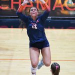 Megan Hawkins. East Carolina 3-0 in American Athletic Conference volleyball on Sunday, Oct. 19, 2025, at the Convocation Center. - photo by Joe Alexander