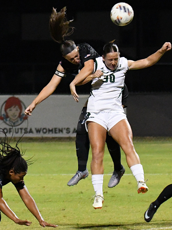 UTSA senior Kameron Kloza scored the Roadrunners' second goal in Thursday's 2-1 women's soccer victory over South Florida at Park West. - photo by Joe Alexander