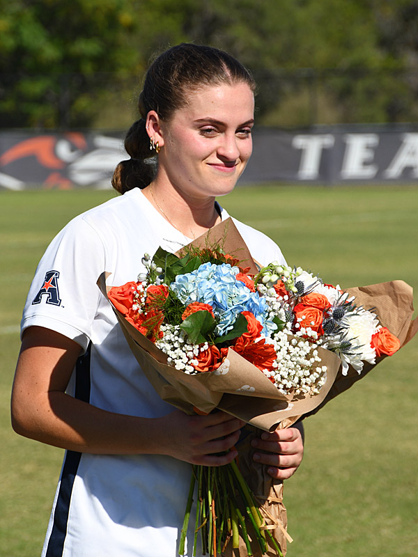 Michelle Polo is honored after Sunday's final home soccer game of the season at Park West. - Photo by Joe Alexander