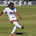 Izzy Lane's pass on a free kick set up Michelle Polo's goal in the 85th minute against East Carolina on Sunday at Park West. - photo by Joe Alexander