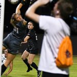 UTSA junior Michelle Polo scored the Roadrunners' first goal in Thursday's 2-1 women's soccer victory over South Florida at Park West. - photo by Joe Alexander