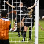 UTSA junior Michelle Polo scored the Roadrunners' first goal in Thursday's 2-1 women's soccer victory over South Florida at Park West. - photo by Joe Alexander