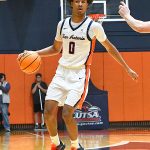Dorian Hayes. Southern Illinois Edwardsville (SIUE) beat UTSA 77-60 in men's basketball on Friday, Nov. 7, 2025, at the Convocation Center. - Photo by Joe Alexander