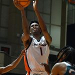Kaido Rayfield. UTSA beat College of Biblical Studies 97-30 in the men's basketball season opener on Wednesday, Nov. 5, 2025, at the Convocation Center. -photo by Joe Alexander