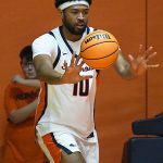 Mo Njie. UTSA beat College of Biblical Studies 97-30 in the men's basketball season opener on Wednesday, Nov. 5, 2025, at the Convocation Center. -photo by Joe Alexander