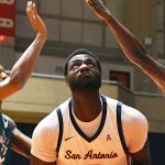 Daniel Akitoby. UTSA beat College of Biblical Studies 97-30 in the men's basketball season opener on Wednesday, Nov. 5, 2025, at the Convocation Center. -photo by Joe Alexander