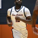 Daniel Akitoby. UTSA beat College of Biblical Studies 97-30 in the men's basketball season opener on Wednesday, Nov. 5, 2025, at the Convocation Center. -photo by Joe Alexander