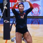 Megan Hawkins. UTSA volleyball lost to North Texas 3-0 on Sunday, Nov. 2, 2025, at the Convocation Center. - photo by Joe Alexander