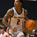 Austin Nunez. UTSA beat College of Biblical Studies 97-30 in the men's basketball season opener on Wednesday, Nov. 5, 2025, at the Convocation Center. -photo by Joe Alexander