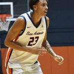 Matheo Coffi. UTSA beat College of Biblical Studies 97-30 in the men's basketball season opener on Wednesday, Nov. 5, 2025, at the Convocation Center. - photo by Joe Alexander