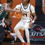 Baboucarr Njie. UTSA beat College of Biblical Studies 97-30 in the men's basketball season opener on Wednesday, Nov. 5, 2025, at the Convocation Center. -photo by Joe Alexander