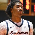 Baboucarr Njie. UTSA beat College of Biblical Studies 97-30 in the men's basketball season opener on Wednesday, Nov. 5, 2025, at the Convocation Center. -photo by Joe Alexander