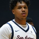 Jackson Fazande. UTSA beat College of Biblical Studies 97-30 in the men's basketball season opener on Wednesday, Nov. 5, 2025, at the Convocation Center. -photo by Joe Alexander
