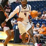 Brent Moss. Southern Illinois Edwardsville (SIUE) beat UTSA 77-60 in men's basketball on Friday, Nov. 7, 2025, at the Convocation Center. - Photo by Joe Alexander