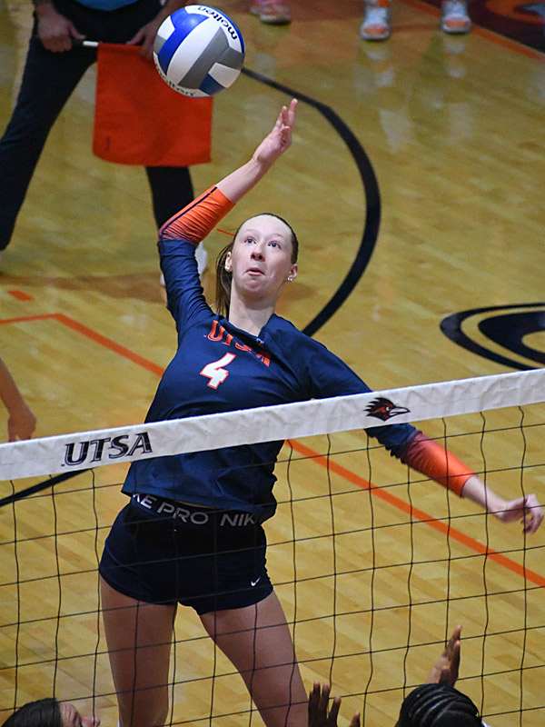 Caroline Tredwell had 12 kills as UTSA volleyball lost to North Texas on Sunday. - photo by Joe Alexander