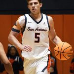 Pierce Spencer. UTSA beat College of Biblical Studies 97-30 in the men's basketball season opener on Wednesday, Nov. 5, 2025, at the Convocation Center. -photo by Joe Alexander