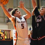 Pierce Spencer. Southern Illinois Edwardsville (SIUE) beat UTSA 77-60 in men's basketball on Friday, Nov. 7, 2025, at the Convocation Center. - Photo by Joe Alexander