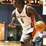 Macaleab Rich. UTSA beat College of Biblical Studies 97-30 in the men's basketball season opener on Wednesday, Nov. 5, 2025, at the Convocation Center. -photo by Joe Alexander