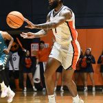 Jamir Simpson. UTSA beat College of Biblical Studies 97-30 in the men's basketball season opener on Wednesday, Nov. 5, 2025, at the Convocation Center. -photo by Joe Alexander