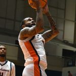 Jamir Simpson. UTSA beat College of Biblical Studies 97-30 in the men's basketball season opener on Wednesday, Nov. 5, 2025, at the Convocation Center. -photo by Joe Alexander