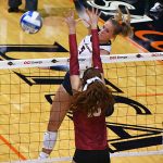 Ally Tribe. UTSA beat Temple 3-2 on Friday, Nov. 7, 2025, at the Convocation Center in American Athletic Conference volleyball. - photo by Joe Alexander
