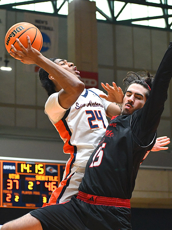 Baboucarr Njie. Seattle beat UTSA 71-68 in non-conference men's basketball on Monday, Dec. 22, 2025, at the Convocation Center. - photo by Joe Alexander
