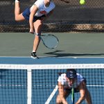 UTSA's Natalia Castaneda Guerrero and Giuliana Giardina def. St. Mary's Janel Ospanova and Selina Wu 6-4 at No. 1 doubles on Thursday, Jan. 22, 2026, at UTSA tennis center.