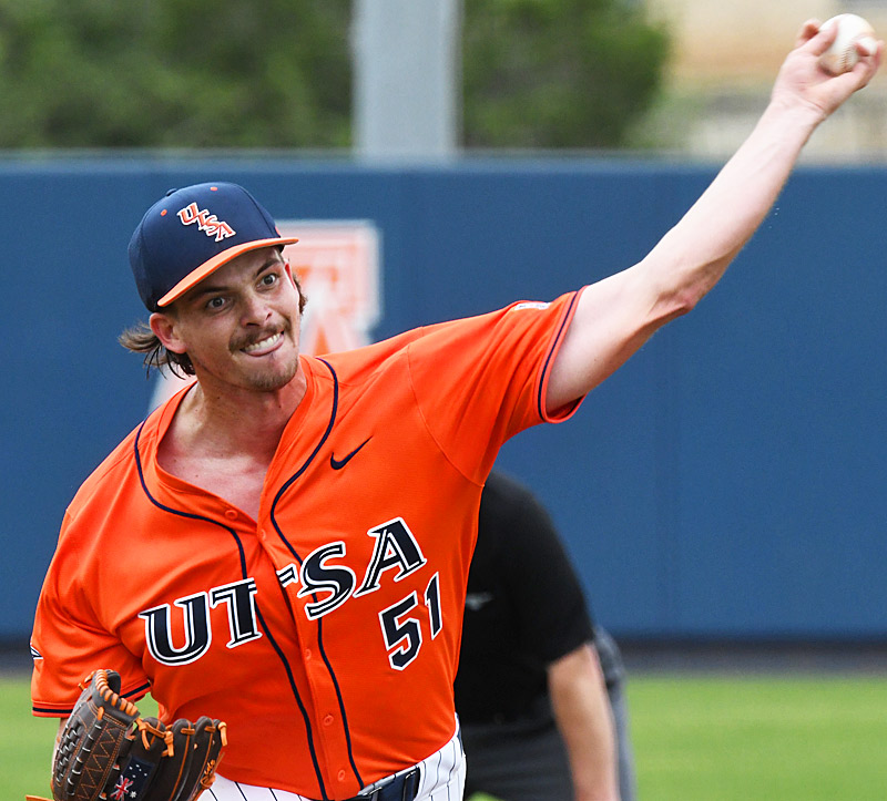 Conor Myles. UTSA beat South Florida 7-3 on Saturday in the first game of an American Conference baseball doubleheader at Roadrunner Field. - Photo by Joe Alexander
