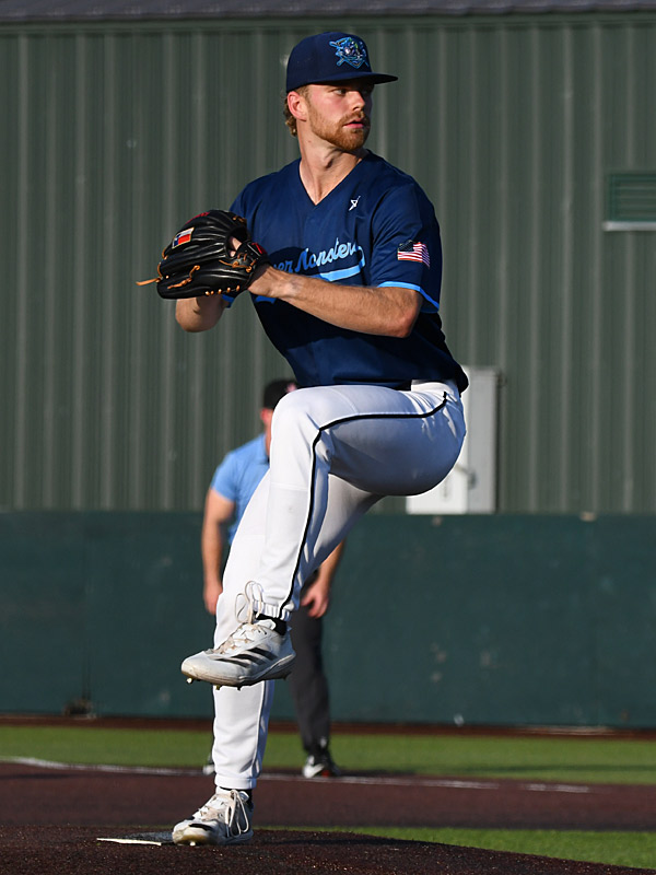 Matthew Foley. The San Antonio River Monsters of the Texas Collegiate League baseball opened the season Tuesday with a 4-2 victory over the Sherman ShadowCats at UIW’s Sullivan Field. – photo by Joe Alexander
