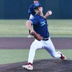 Dylan Bohlke. The San Antonio River Monsters of the Texas Collegiate League baseball opened the season Tuesday with a 4-2 victory over the Sherman ShadowCats at UIW's Sullivan Field. - photo by Joe Alexander