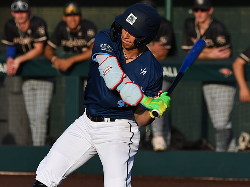Roman Trinidad. The San Antonio River Monsters of the Texas Collegiate League baseball opened the season Tuesday with a 4-2 victory over the Sherman ShadowCats at UIW's Sullivan Field. - photo by Joe Alexander