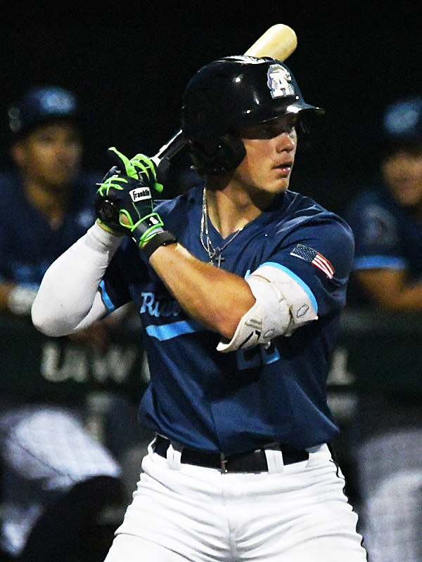 Rowin Donaldson. The San Antonio River Monsters of the Texas Collegiate League baseball opened the season Tuesday with a 4-2 victory over the Sherman ShadowCats at UIW’s Sullivan Field. – photo by Joe Alexander